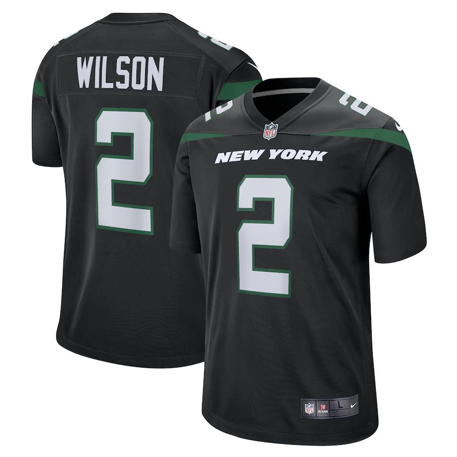 Men New York Jets #2 Zach Wilson Nike Black Alternate 2021 Draft First Round Pick Game NFL Jersey